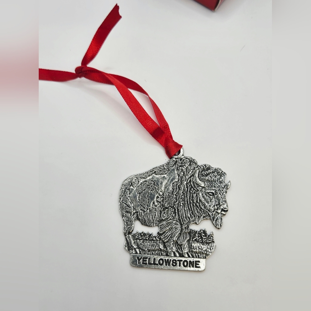 Vintage Yellowstone National Park Bison Holiday Ornament